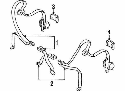 1997 Toyota Paseo Rear Seat Belts Diagram
