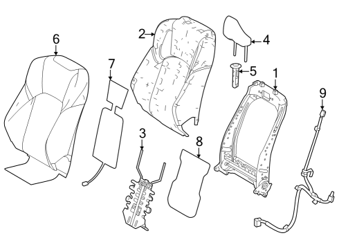 2023 Toyota Crown Driver Seat Components Diagram