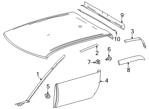 2025 Toyota Tacoma Exterior Trim - Cab Diagram