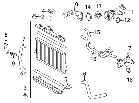 2014 Toyota Highlander Lower Hose Bracket Diagram for 16589-31020