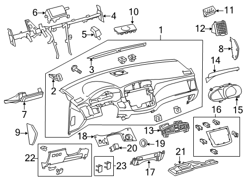 2012 Toyota Avalon Insert Plate, Black/Gray Diagram for 55445-51020-C0