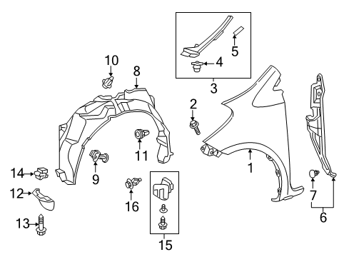 2013 Scion iQ Protector Retainer Clip, Lower Diagram for 90467-06205-C0