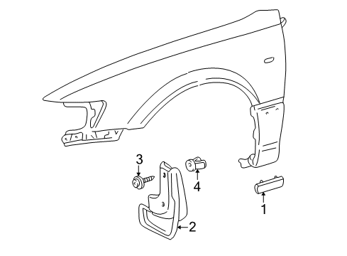2001 Toyota Solara Exterior Trim - Fender Diagram