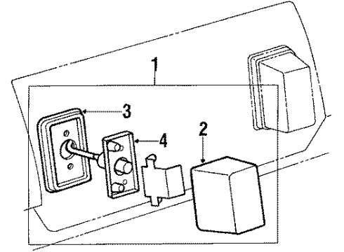 1989 Toyota Camry License Lamps - Headlights Diagram 2 - Thumbnail