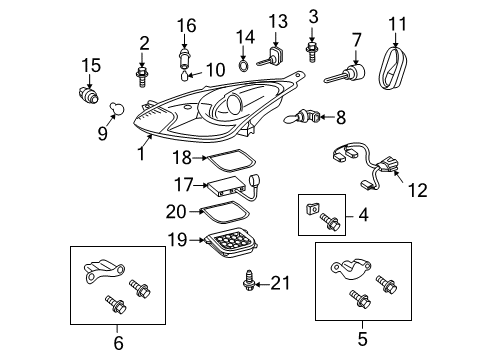 2004 Toyota Celica Socket, Clearance Lamp, Front Diagram for 90075-60046