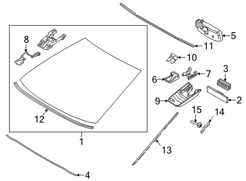 2018 Toyota Camry Glass - Windshield Diagram 2 - Thumbnail