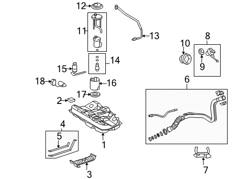 2010 Toyota Camry Fuel Tank Diagram for 77001-33211