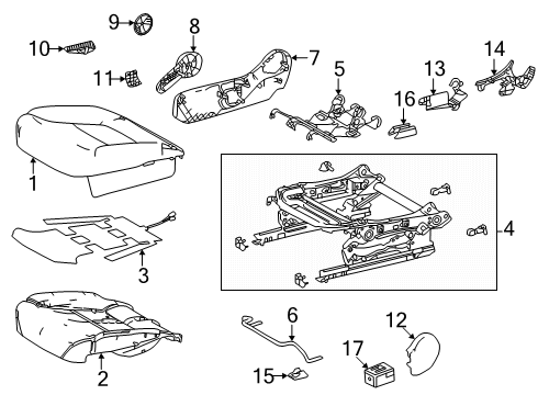 2025 Toyota Land Cruiser Passenger Seat Components Diagram 4 - Thumbnail