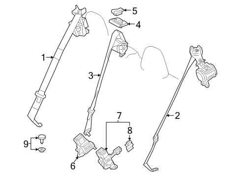 2025 Toyota GR Corolla Rear Seat Belts Diagram