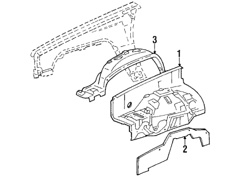 1985 Toyota Pickup Inner Components - Fender Diagram