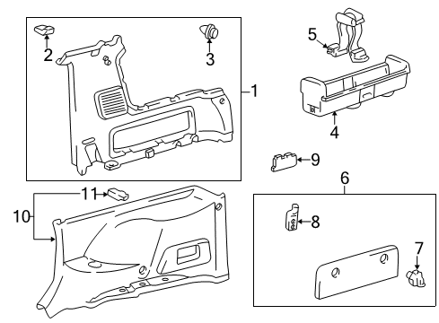 1998 Toyota RAV4 Upper Cover, Driver Side Diagram for 62552-42010-B1