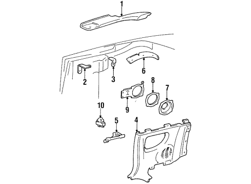 1995 Toyota Celica Interior Trim - Quarter Panels Diagram