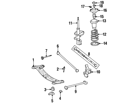 1997 Toyota Avalon Rear Suspension Components Diagram