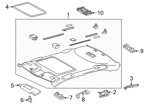 2012 Toyota Camry Interior Trim - Roof Diagram