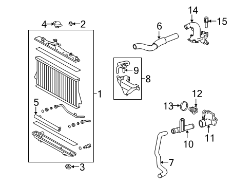 2010 Toyota Highlander Radiator & Components Diagram 3 - Thumbnail