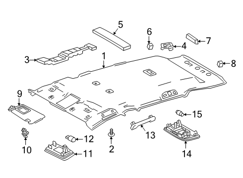 2025 Toyota RAV4 Interior Trim - Roof Diagram 2 - Thumbnail
