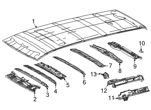 2025 Toyota Sienna Roof & Components Diagram