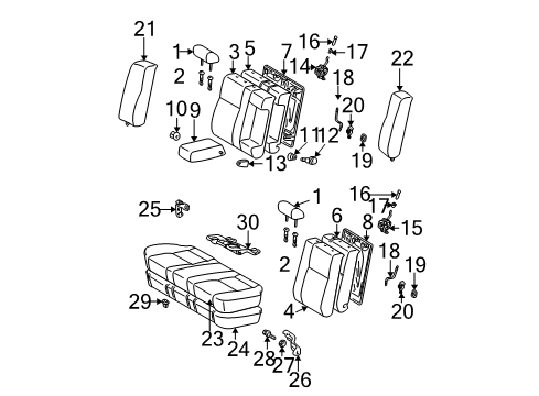2002 Toyota Camry Armrest Assembly Bushing, Inner Diagram for 90386-06009