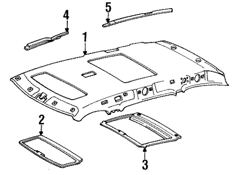 1991 Toyota Previa Interior Trim - Roof Diagram