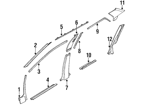 1992 Toyota Corolla Opening Trim, Front Diagram for 62313-12130-02