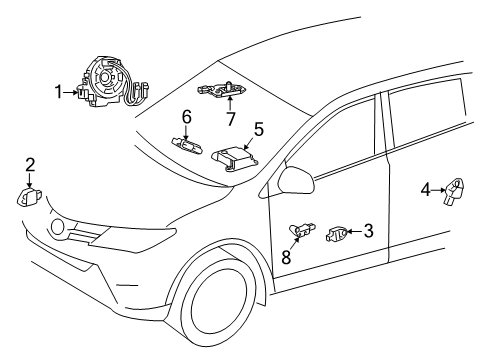 2025 Toyota RAV4 Air Bag Components Diagram