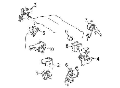 2010 Toyota Corolla Front Mount Diagram for 12361-0T050