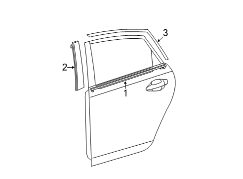 2013 Toyota Prius Exterior Trim - Rear Door Diagram