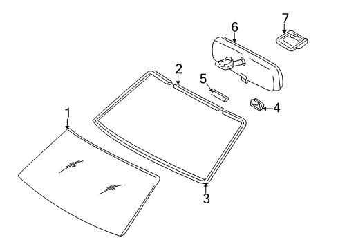 2006 Toyota Tundra Glass - Windshield Diagram