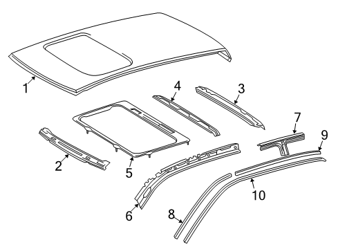 2004 Toyota Tundra Roof & Components Diagram 2 - Thumbnail