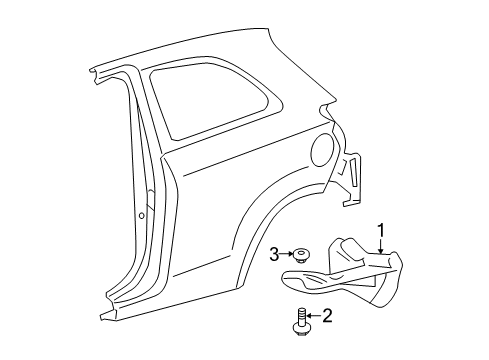 2014 Toyota Yaris Mud Guard, Front Driver Side Diagram for 65632-52120
