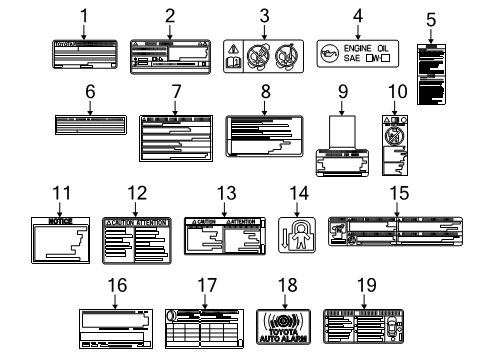 2024 Toyota RAV4 Prime Information Labels Diagram