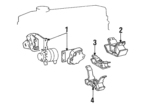 1990 Toyota Pickup Engine & Trans Mounting Diagram