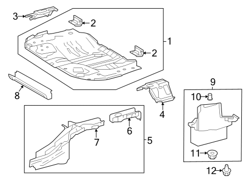 2019 Toyota Corolla Rear Floor & Rails Diagram 2 - Thumbnail