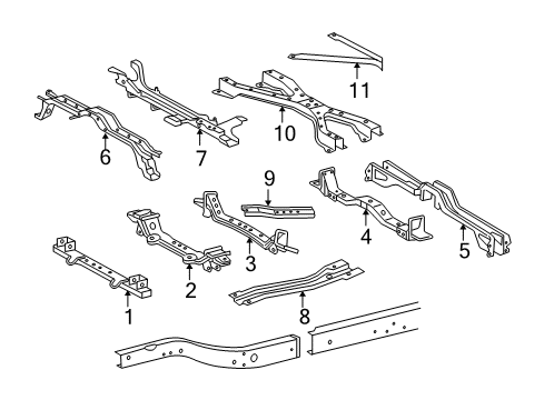 2011 Toyota Tacoma Crossmembers & Components Diagram 3 - Thumbnail