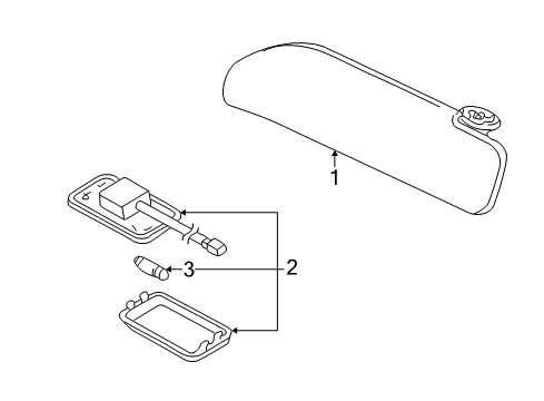 2000 Toyota MR2 Spyder Interior Trim - Roof Diagram