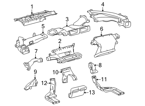 2012 Toyota Prius Plug-In Ducts Diagram