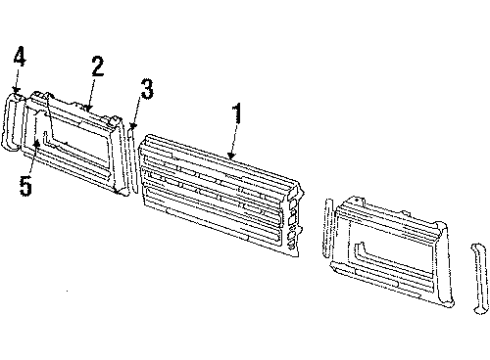 1985 Toyota Camry Grille & Components Diagram