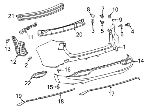 2024 Toyota Venza Bumper & Components - Rear Diagram