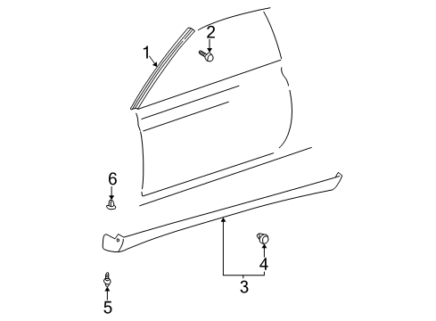 2003 Toyota Solara Exterior Trim - Pillars Diagram