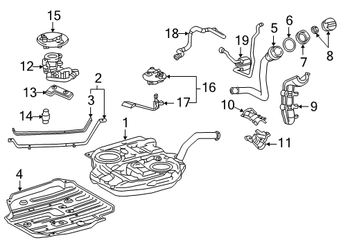 2013 Scion iQ Filler Pipe Shield Diagram for 77291-52150