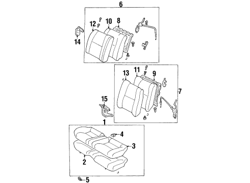 1997 Toyota Celica Seat Hinge, Rear Diagram for 71303-20140