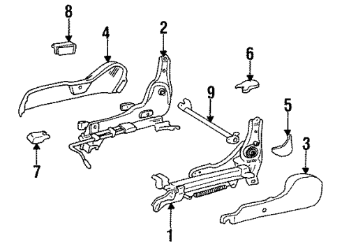 1992 Toyota Paseo Seats & Track Components Diagram