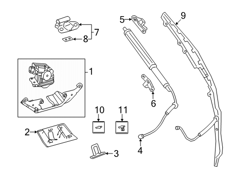 2025 Toyota 4Runner Lift Gate - Lock & Hardware Diagram