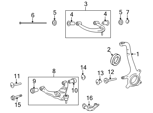2008 Toyota FJ Cruiser Front Suspension Components Diagram 3 - Thumbnail