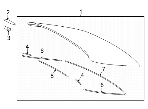 2025 Toyota Camry Glass & Hardware - Back Glass Diagram