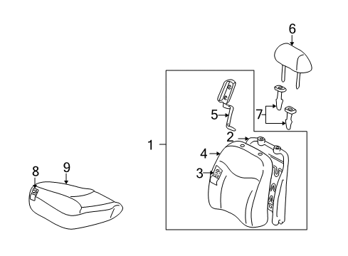 2002 Toyota Prius Front Seat Components Diagram