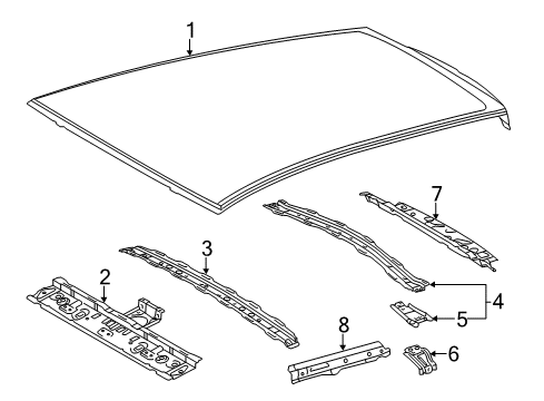 2014 Scion iQ Roof & Components Diagram
