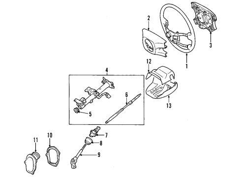 2002 Toyota Highlander Steering Column Diagram