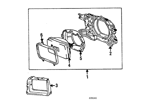 1984 Toyota Tercel Headlamps Diagram 3 - Thumbnail