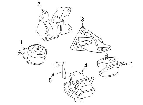 2012 Toyota 4Runner Engine & Trans Mounting Diagram